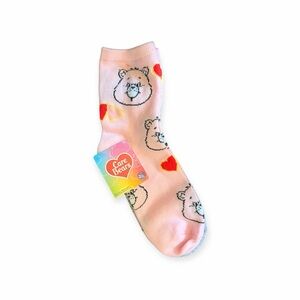 NWT Care Bears Pink Heart & Lucky Bear Faces socks 3pk